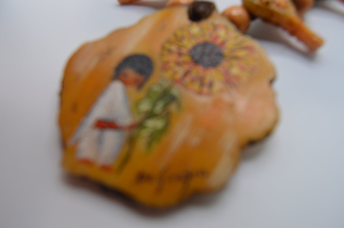 Sunflower Story Folk Art Necklace