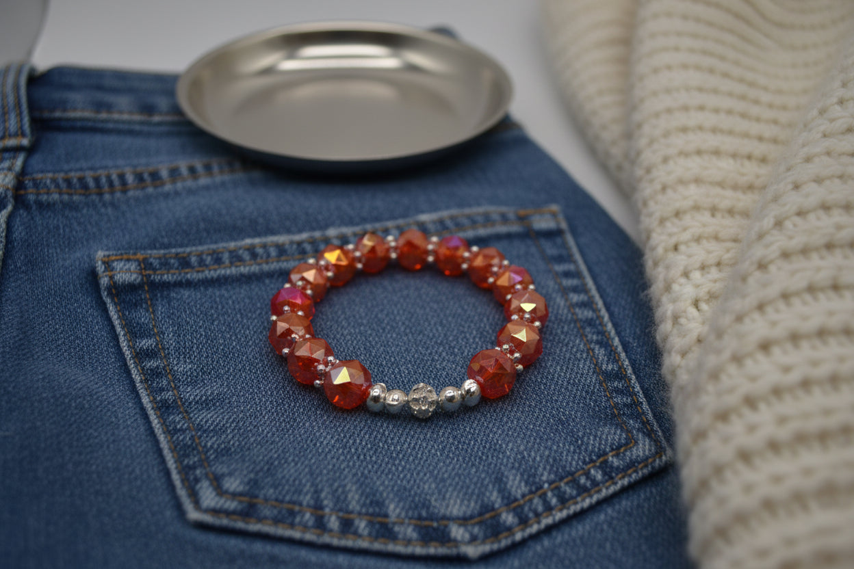 Coral Sunset Sparkle Bracelet