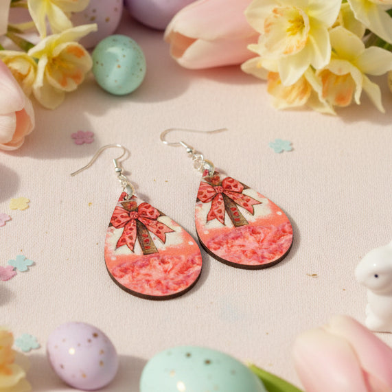 Sublimated Easter Teardrop Earrings