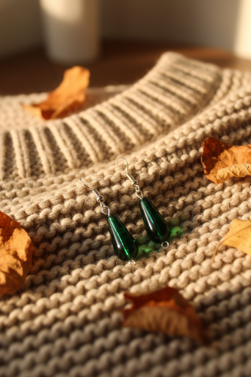 Enchanted Evergreen Czech Glass Earrings