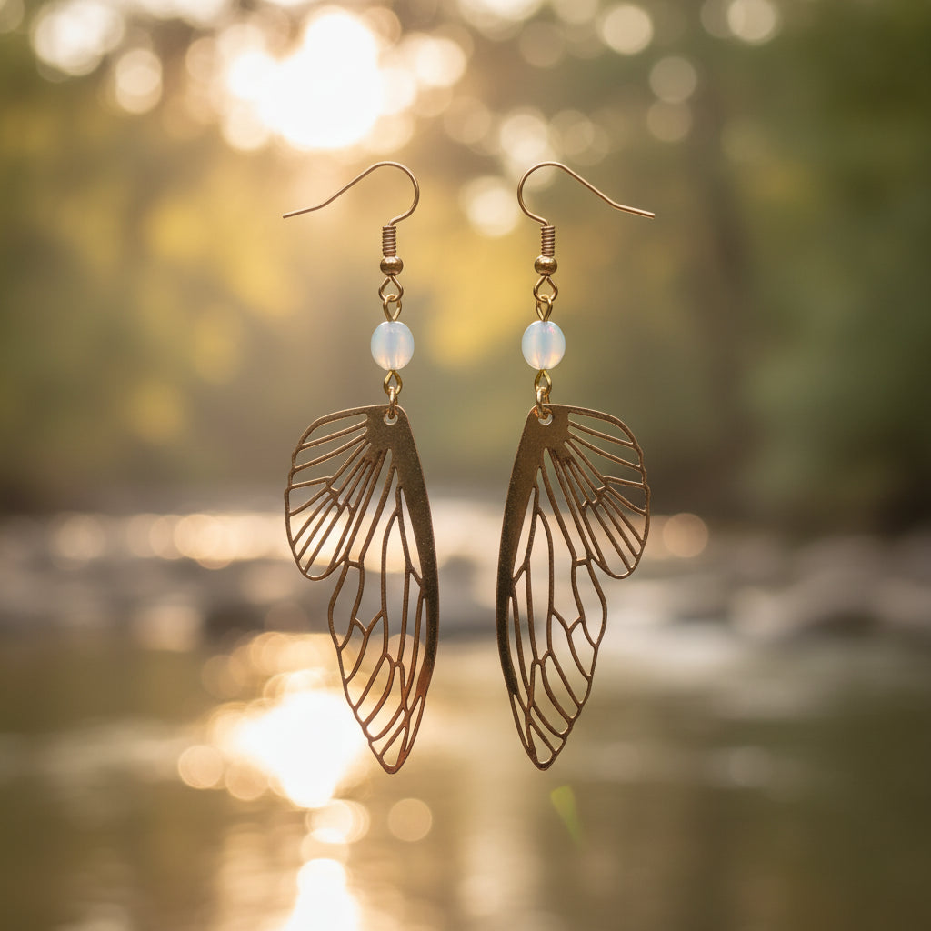 Gilded Wings Drop Earrings