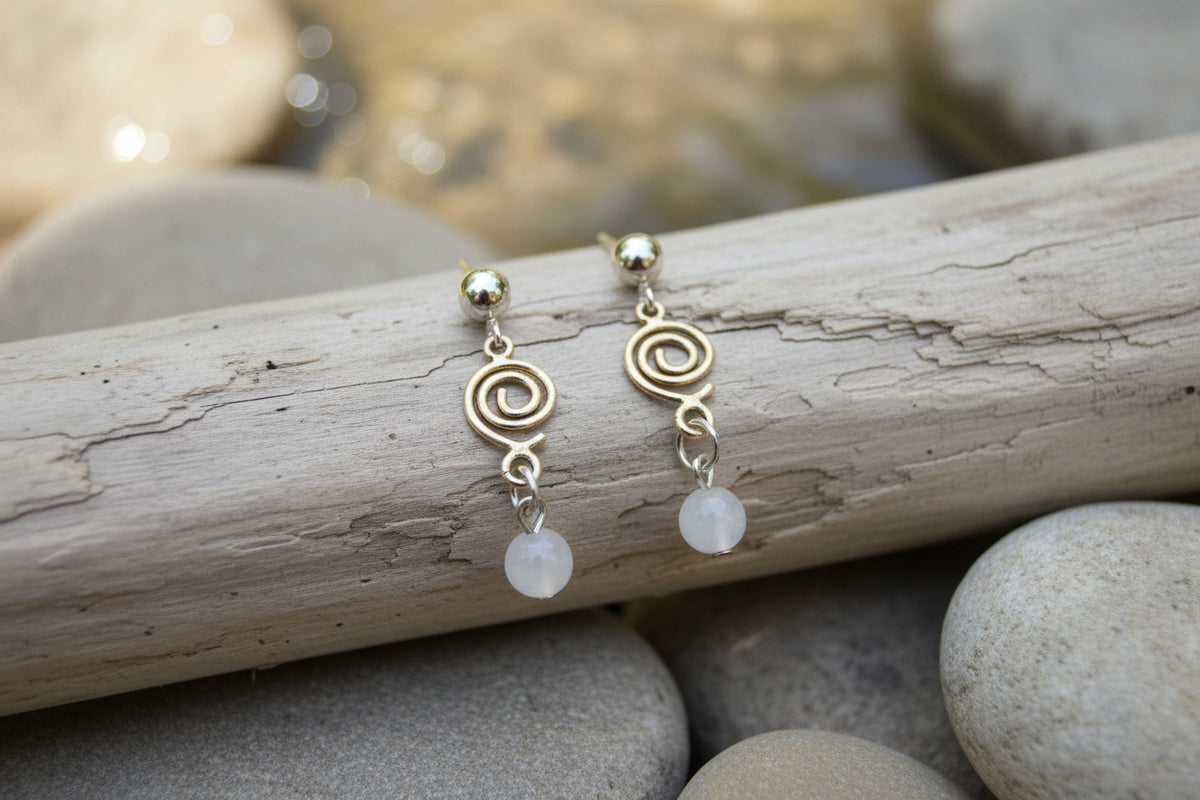 Winter Whisper Snow Quartz Earrings
