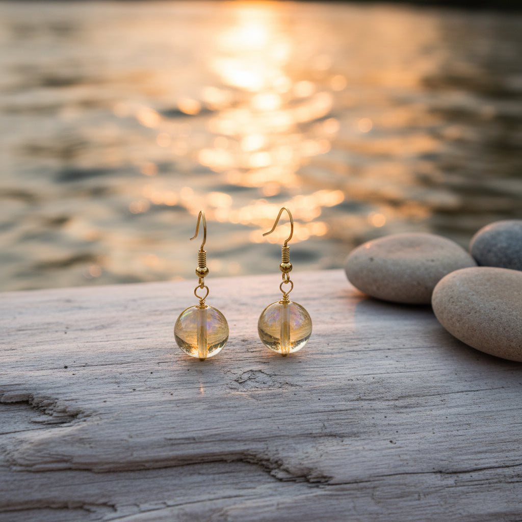 Golden Sunshower Drop Earrings
