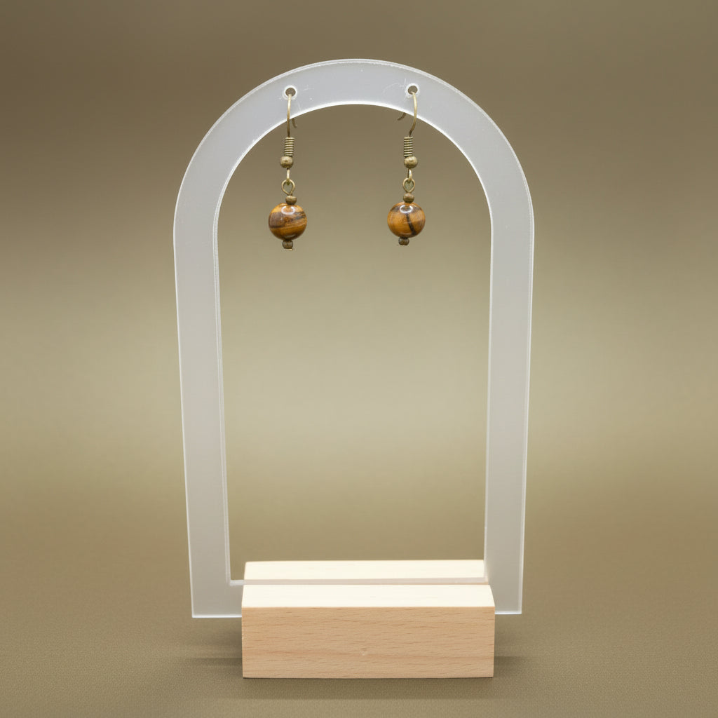 Echo of Earth – Tiger Eye Drop Earrings