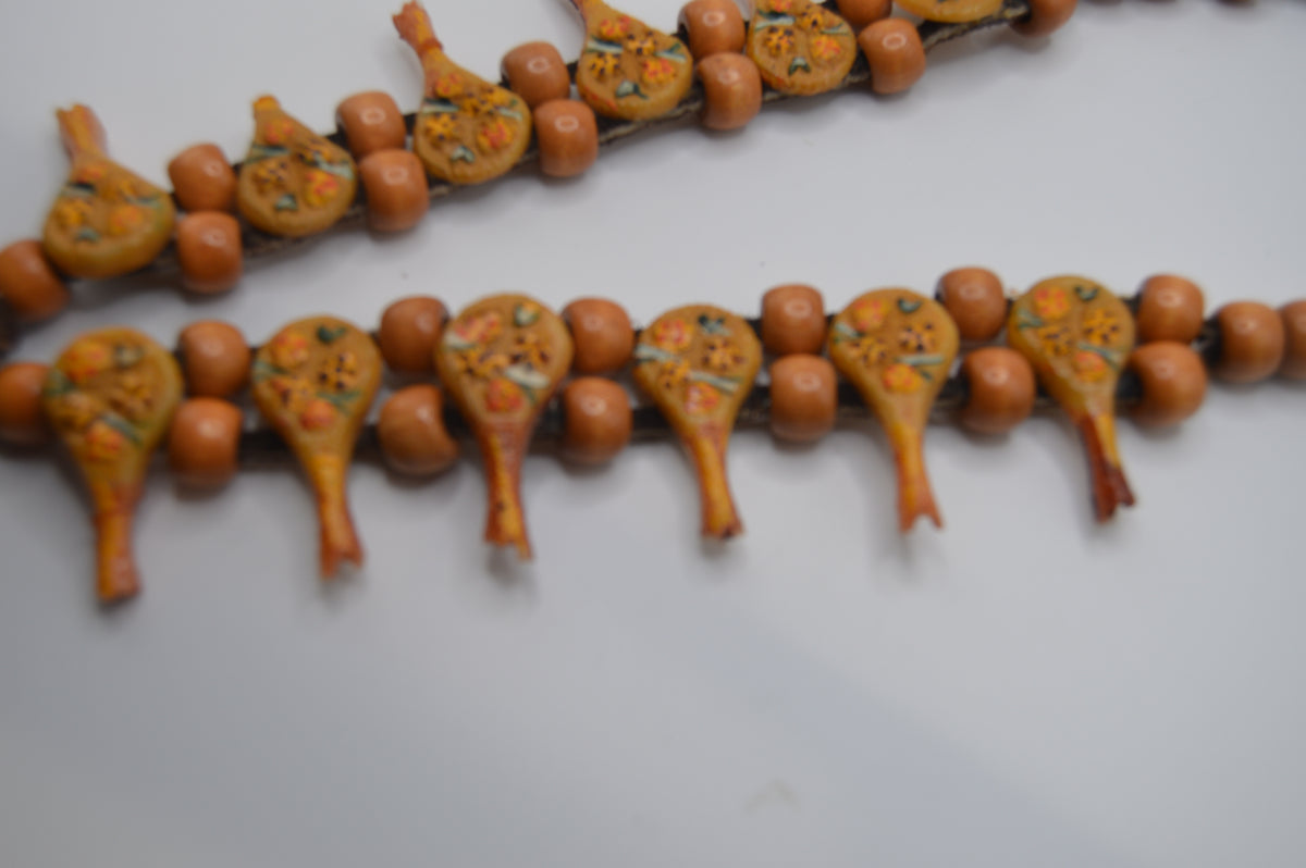 Sunflower Story Folk Art Necklace