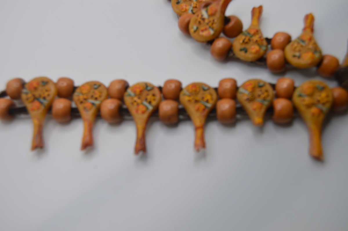 Sunflower Story Folk Art Necklace