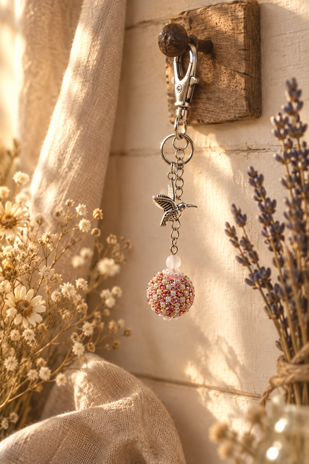 Hummingbird Kisses Sparkle Purse Charm