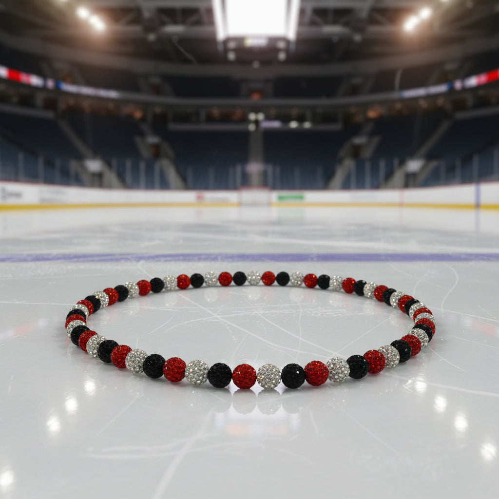 Dubuque Fighting Saints Spirit Necklace – Red, White & Black