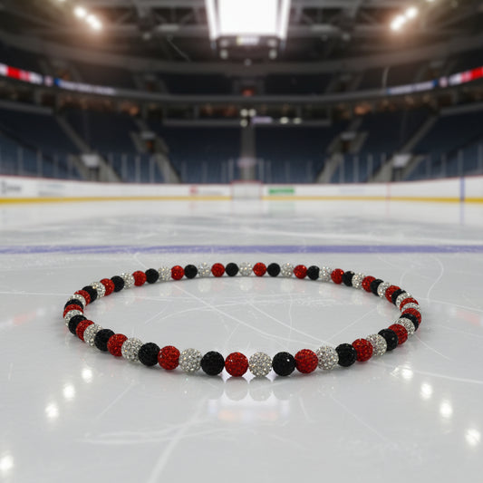 Dubuque Fighting Saints Spirit Necklace – Red, White & Black