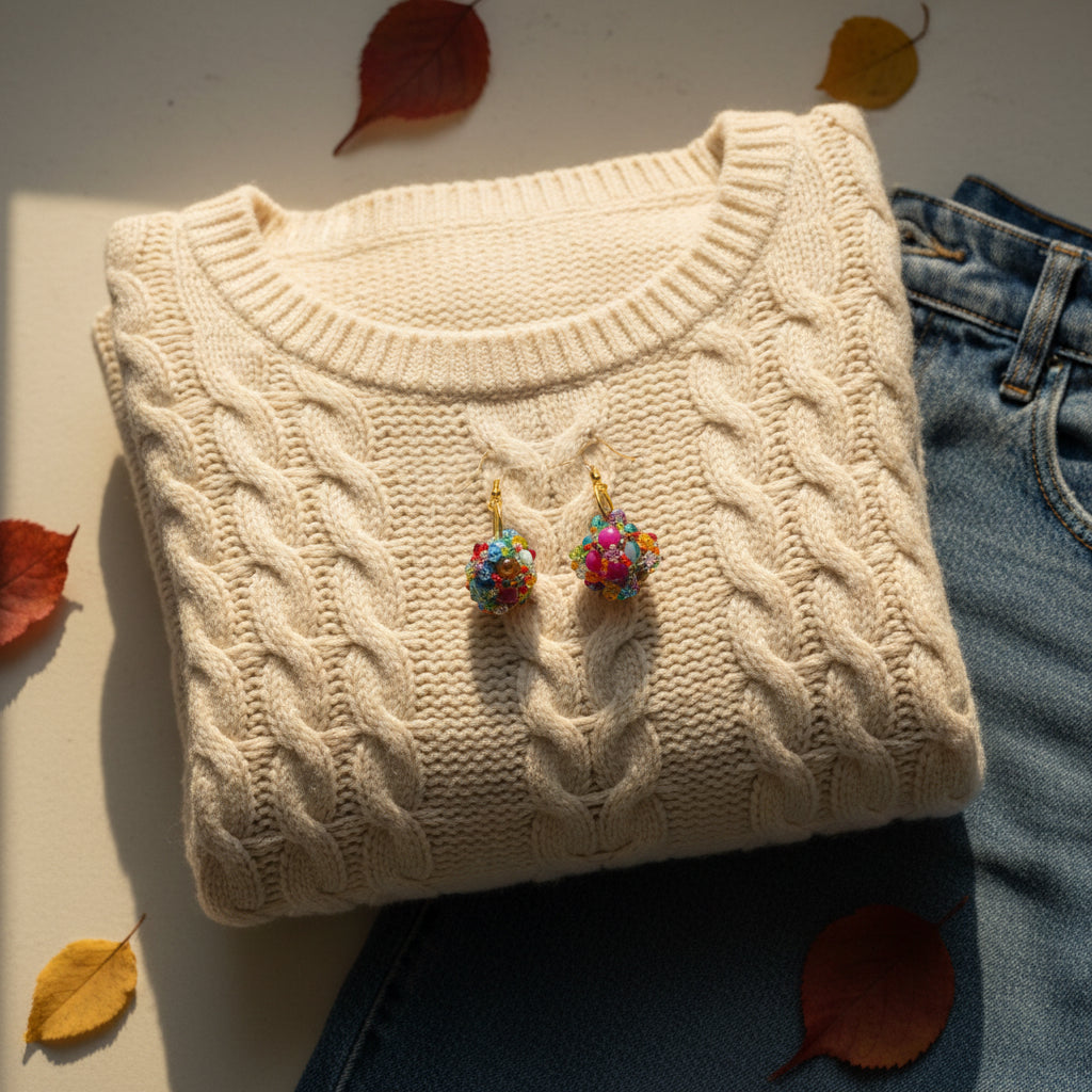 Autumn Rollercoaster Beaded Earrings