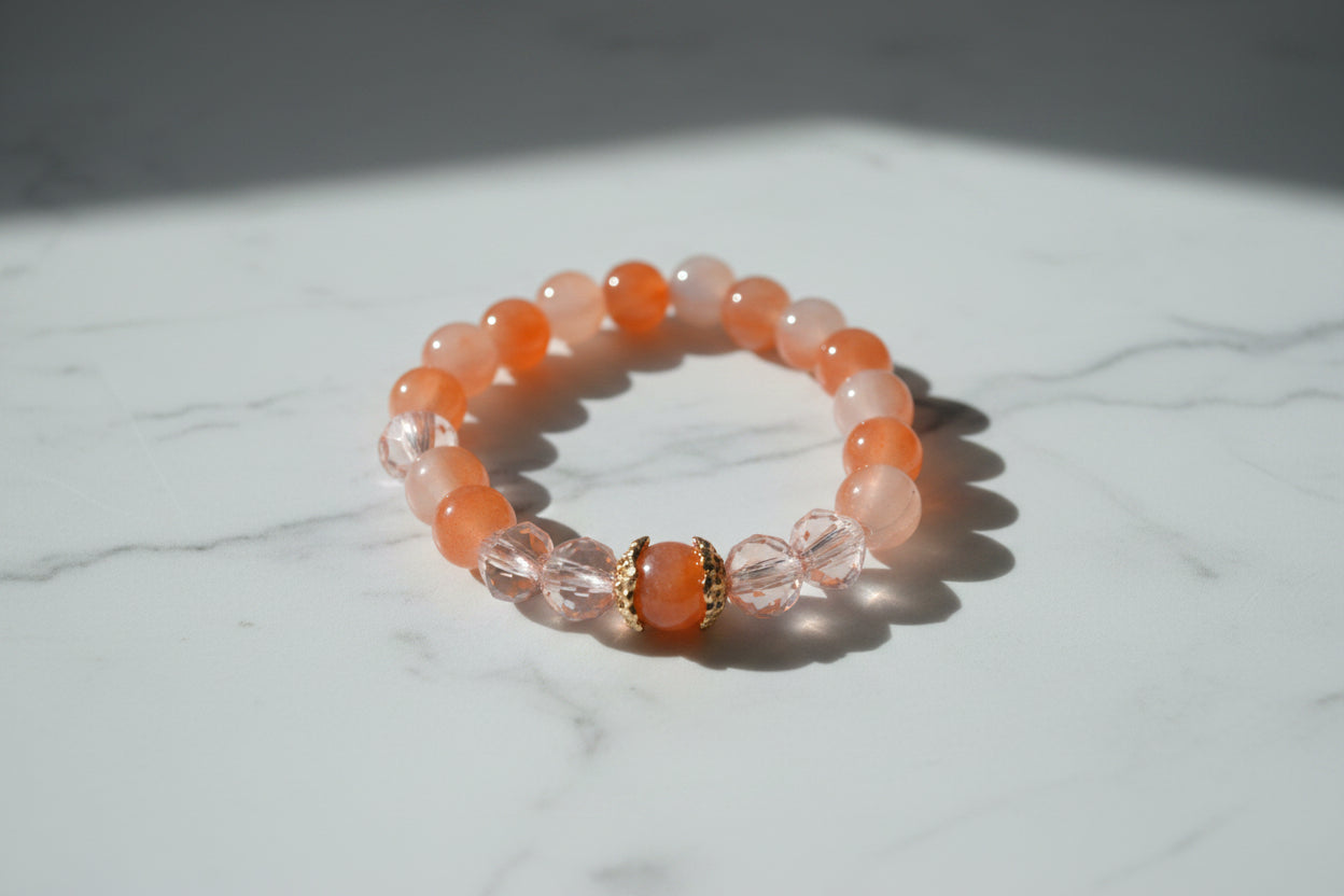 Peach Blossom Glow Stretch Bracelet