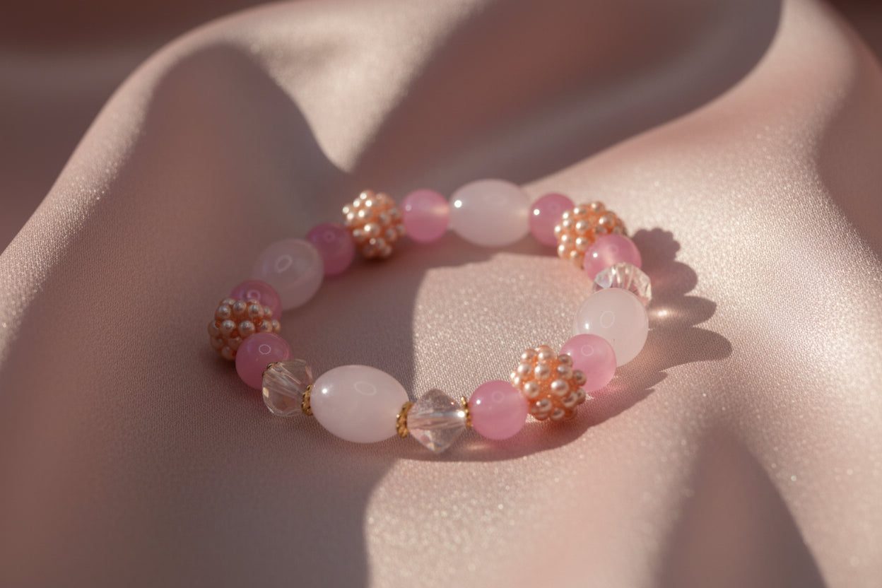 Blushing Pearl Bloom Stretch Bracelet