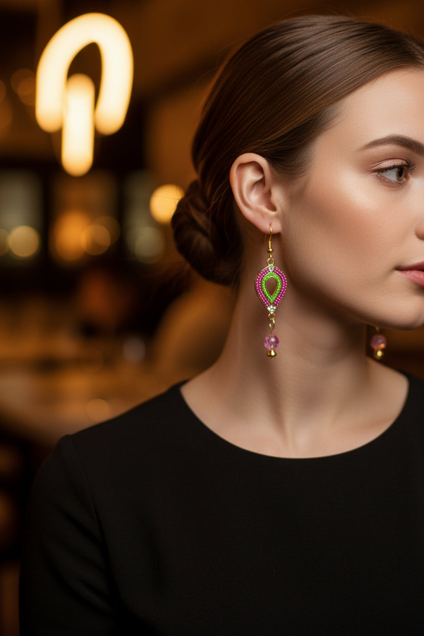 Electric Bloom Drop Earrings
