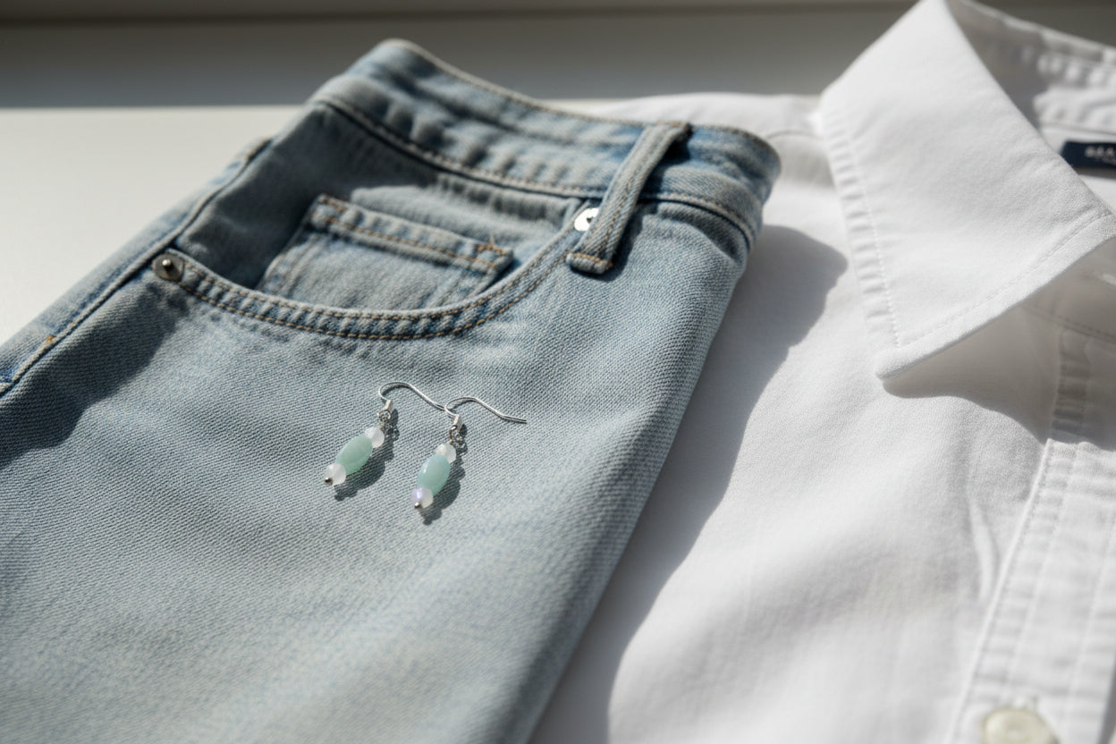 River Mist Aqua Drop Earrings