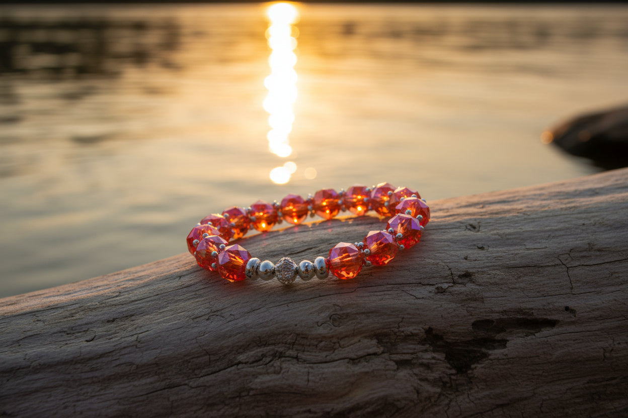 Coral Sunset Sparkle Bracelet