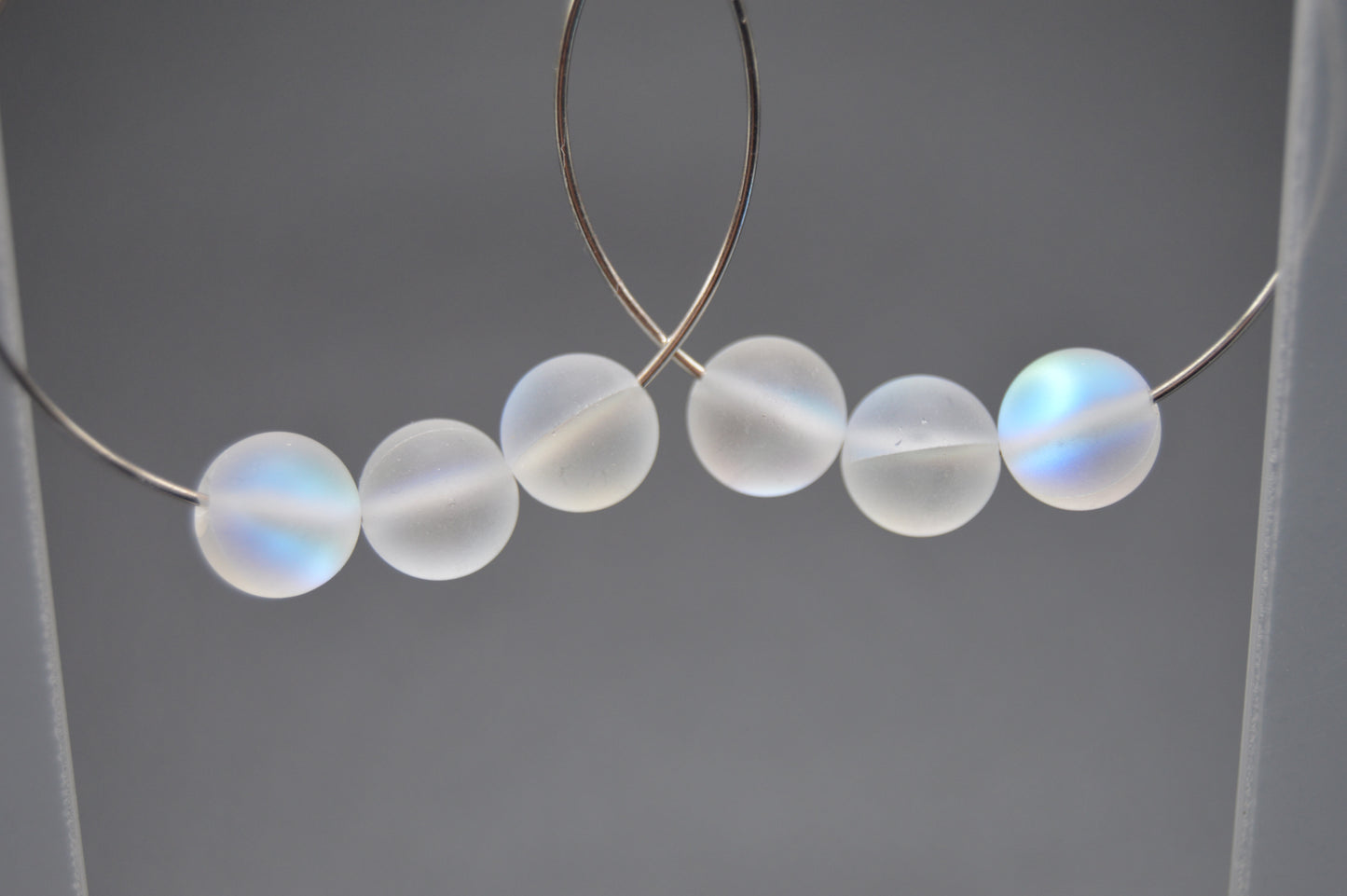 Boho style hoop earrings with Holographic Beads