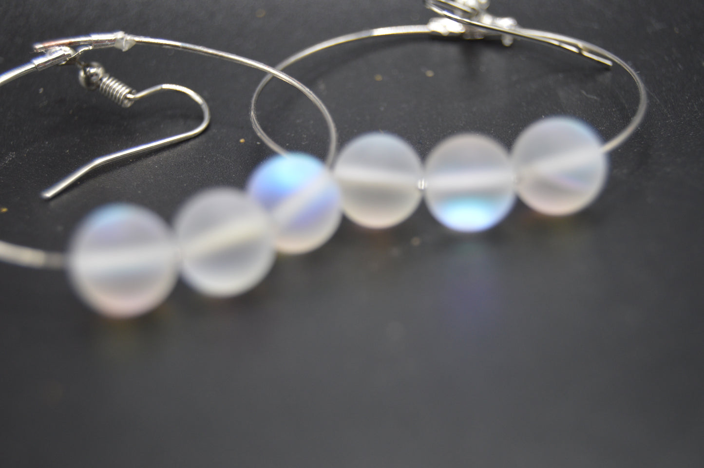 Boho style hoop earrings with Holographic Beads