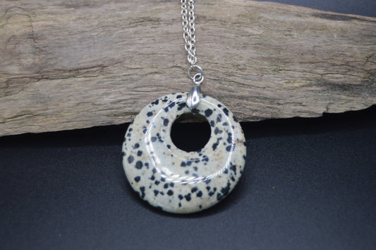 Dalmatian Joy: Meaningful Jasper Pendant Necklace