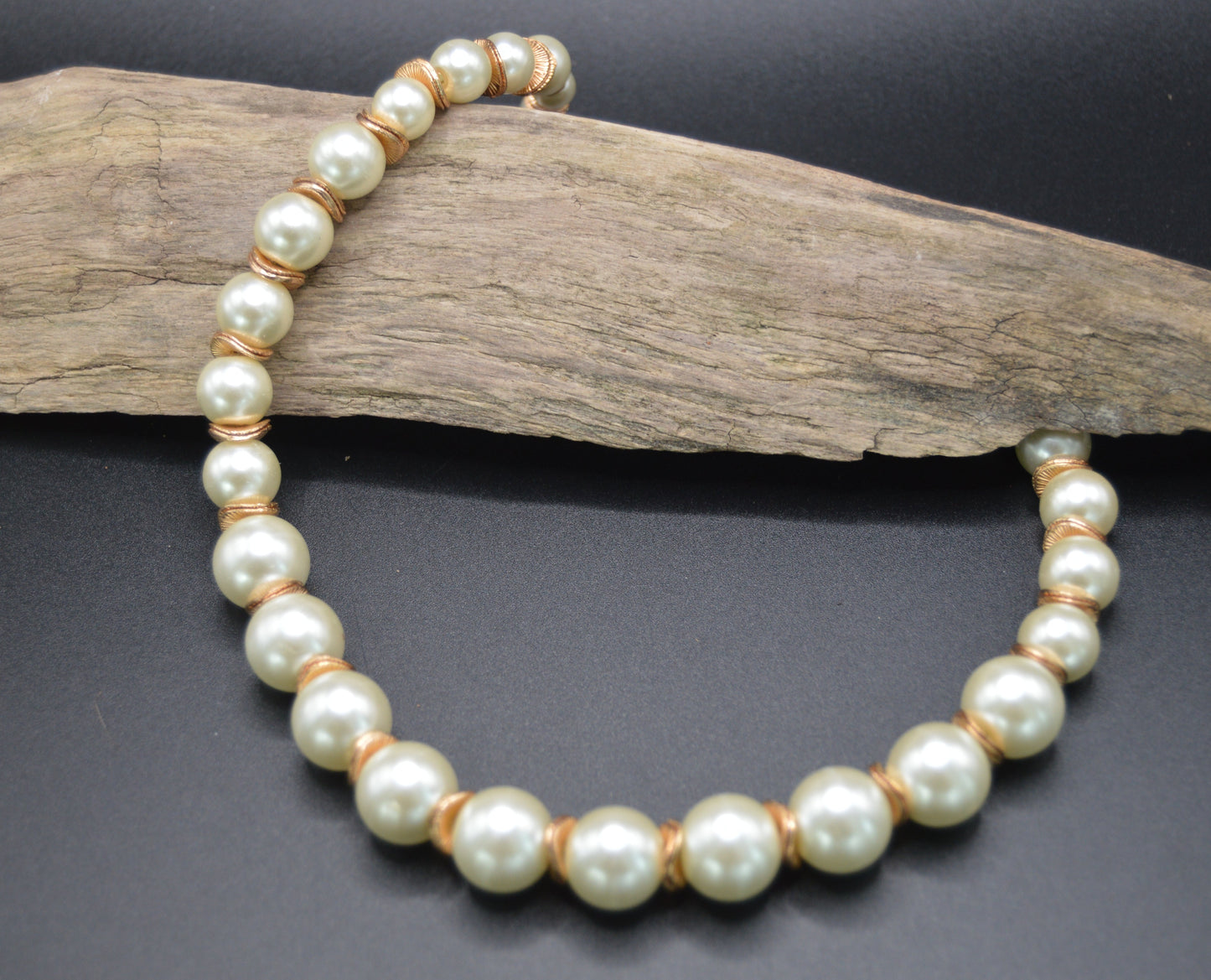 Golden Harmony Crystal Pearl Necklace