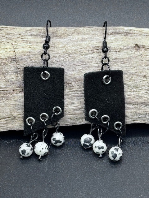 Black Leather Earrings