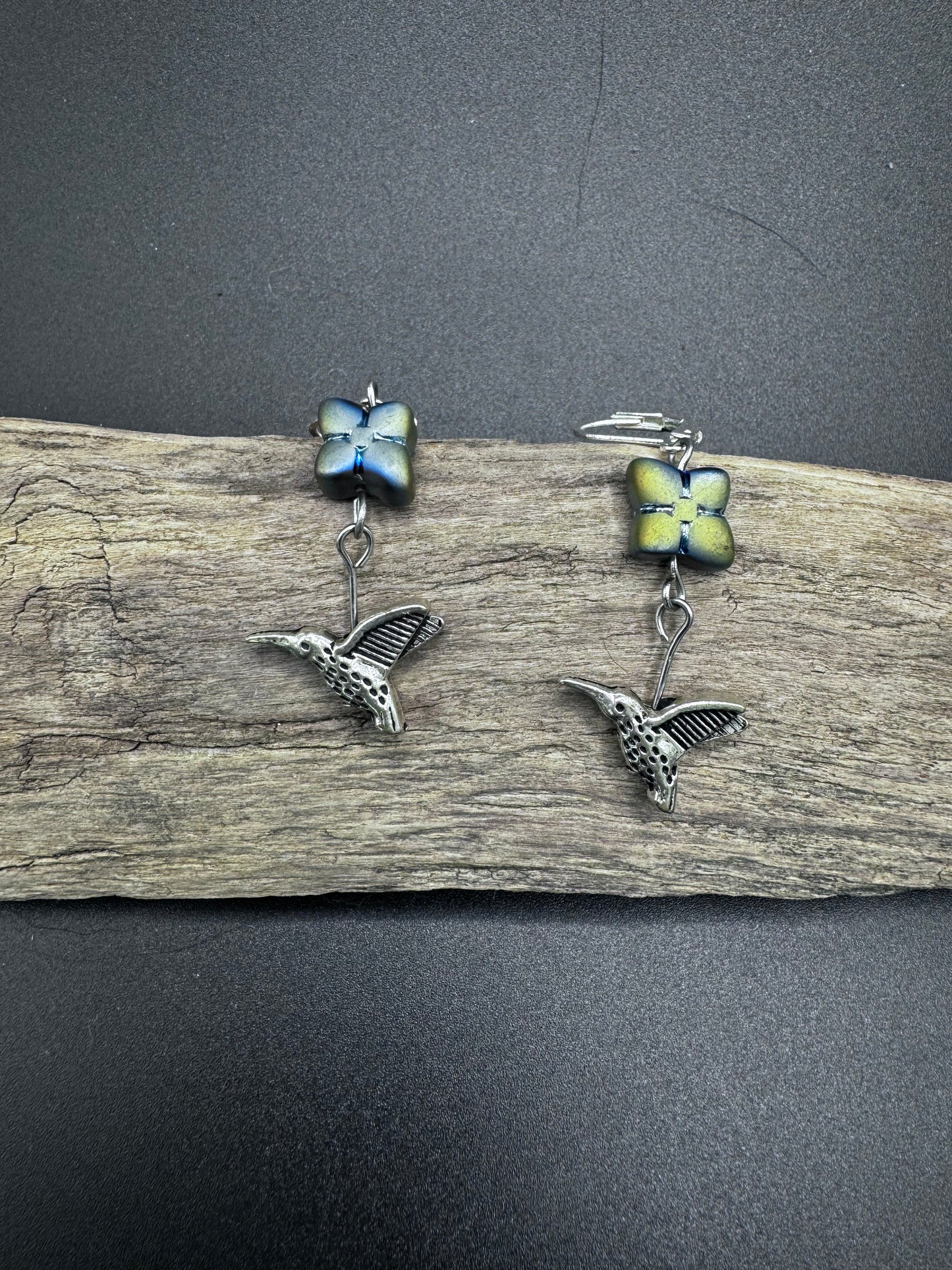 Silver Serenity Hummingbird Earrings