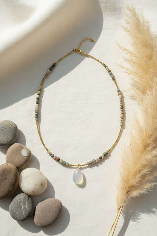 River Mist Teardrop Necklace