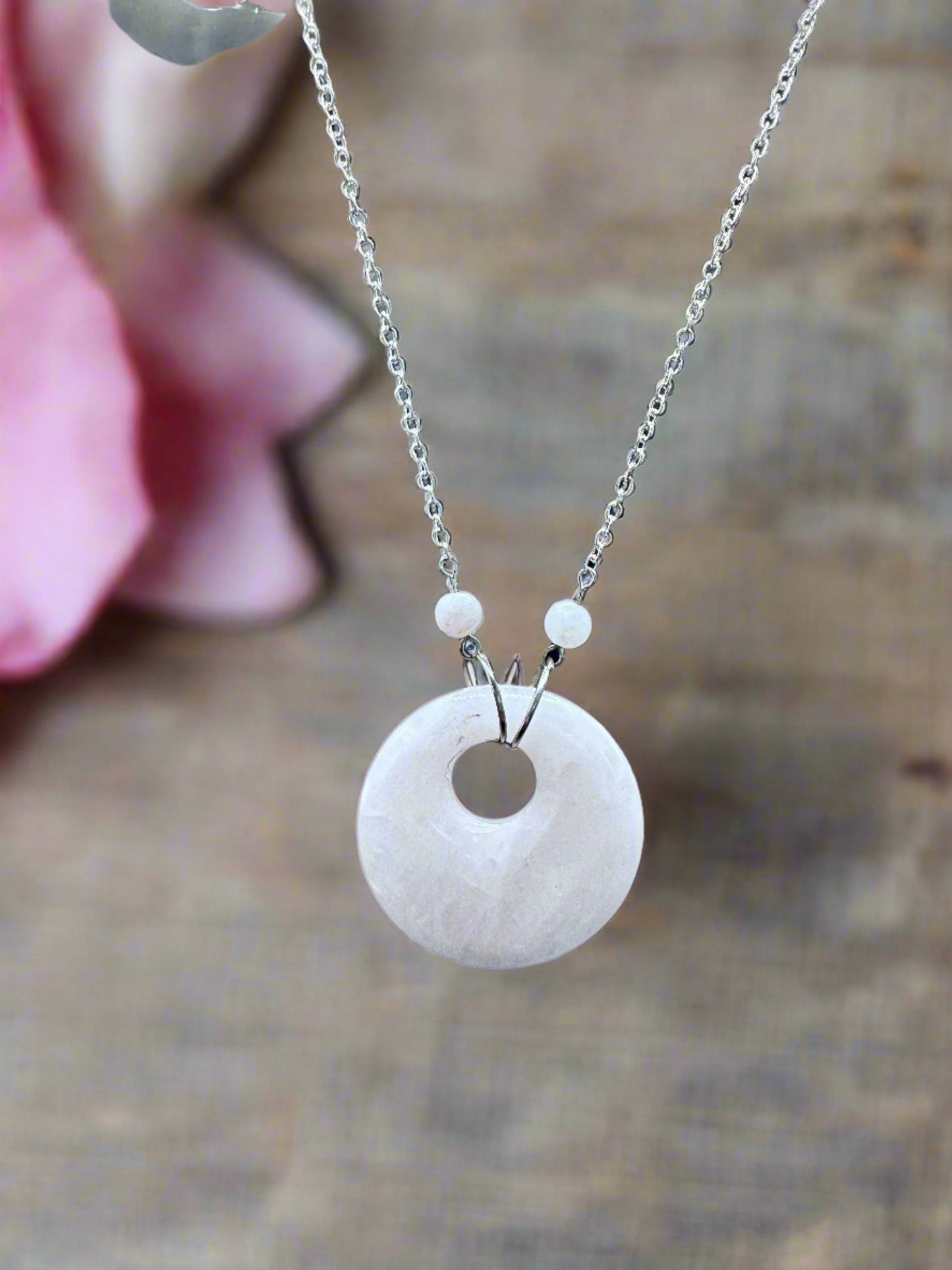 Natural Rose Quartz Pendant Necklace