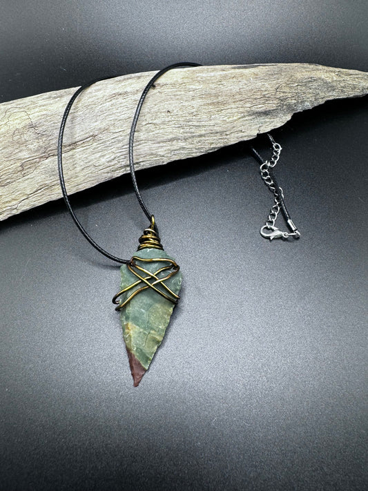 Forest Arrowhead Jasper Necklace