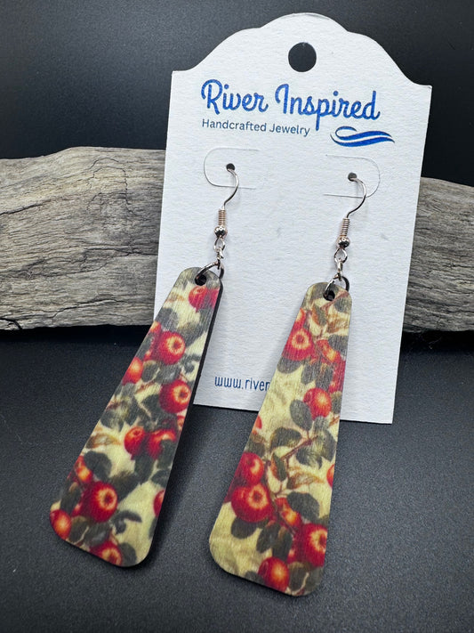 Natural Wood Earrings – Pumpkins and Apples