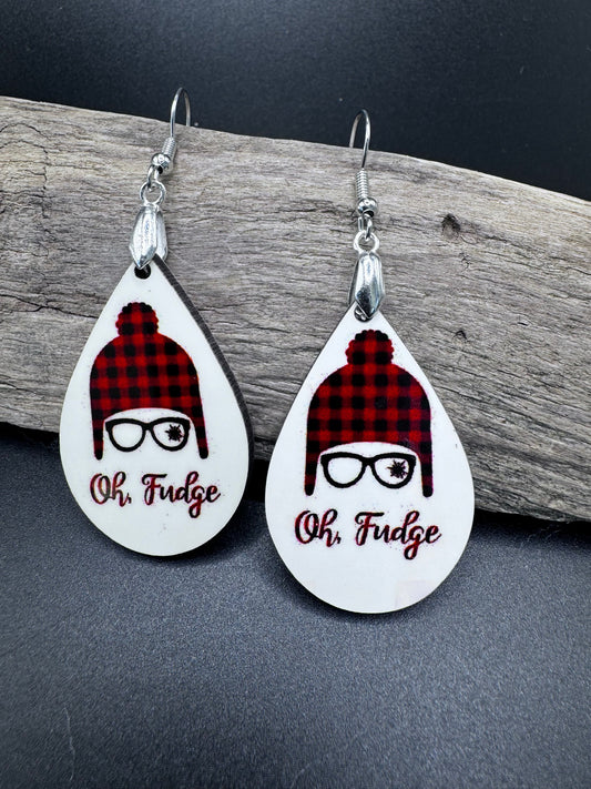 "Oh Fudge" Teardrop Earrings – Inspired by A Christmas Story