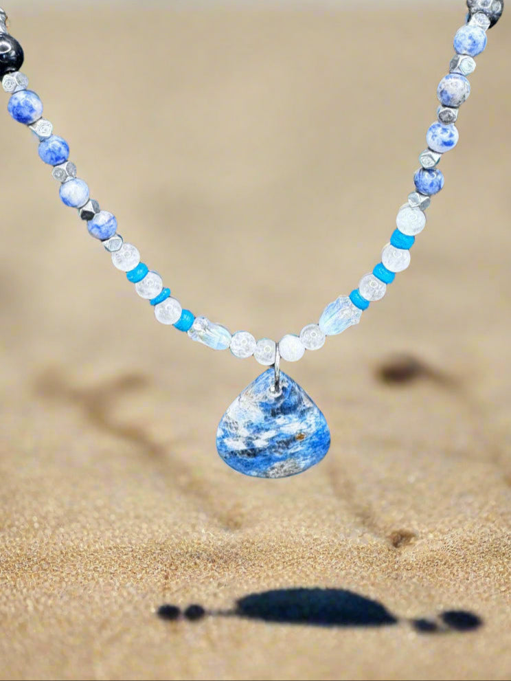 Ocean Breeze Gemstone Necklace" – 22" with 1.5" Pendant