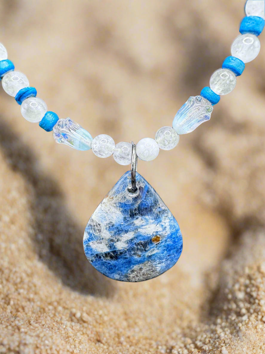 Ocean Breeze Gemstone Necklace" – 22" with 1.5" Pendant