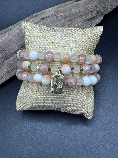 ✨ Handcrafted Gemstone Stacking Bracelets - set of 3✨