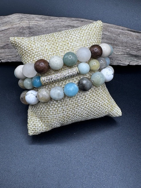 ✨ Handcrafted Gemstone Stacking Bracelets - set of 3✨