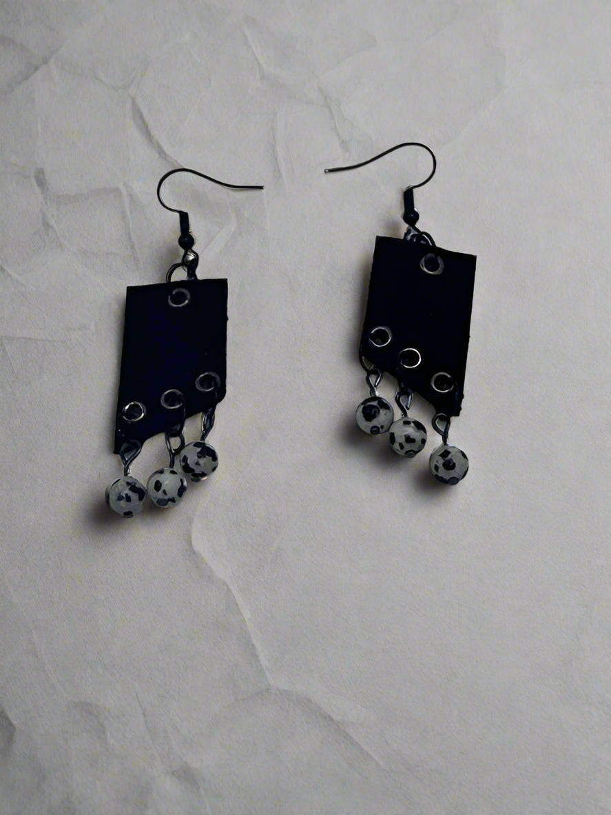 Black Leather Earrings