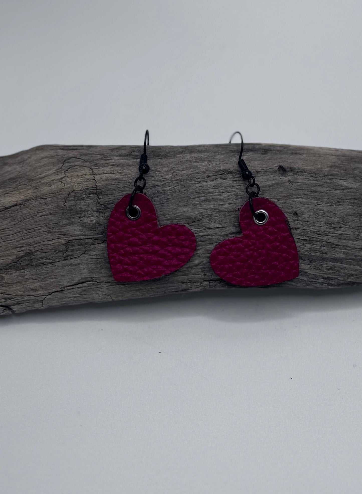 Valentine's Day Textured Leather Earrings