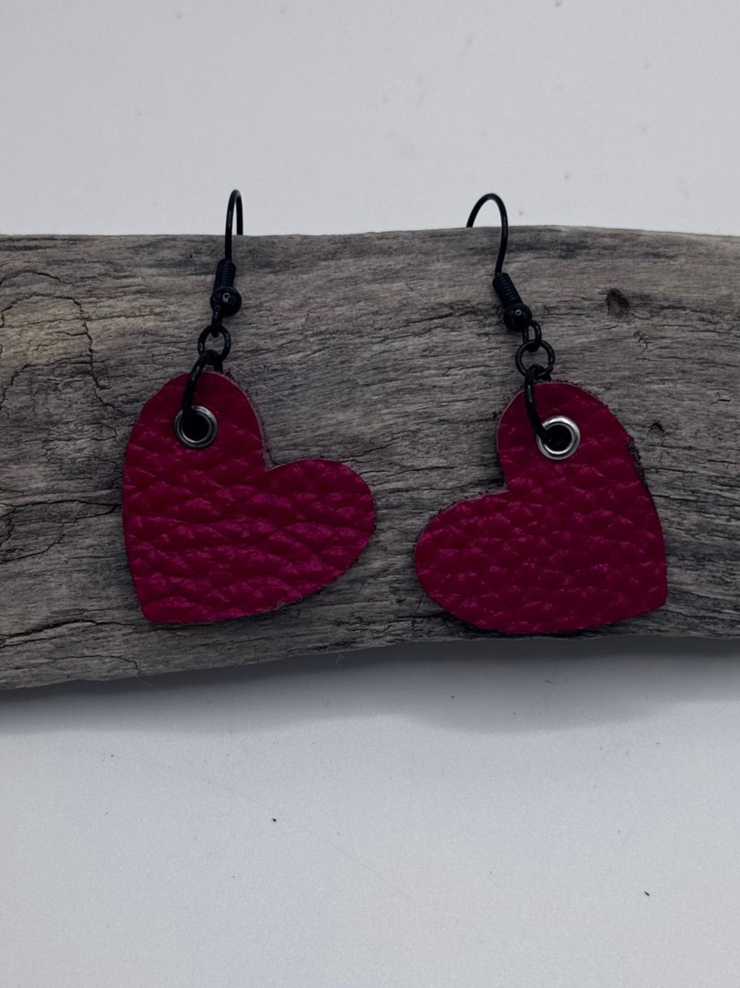 Valentine's Day Textured Leather Earrings