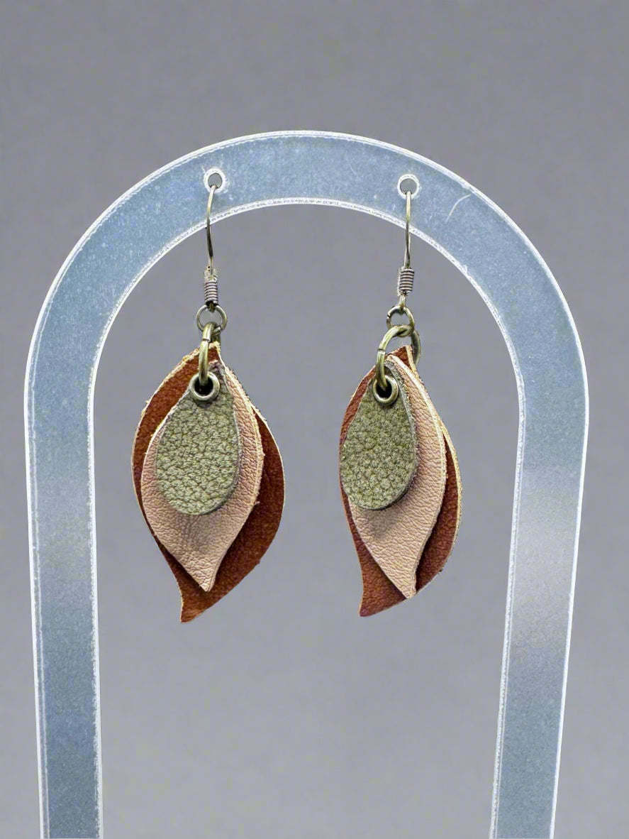 Spring Bloom Leather Earrings