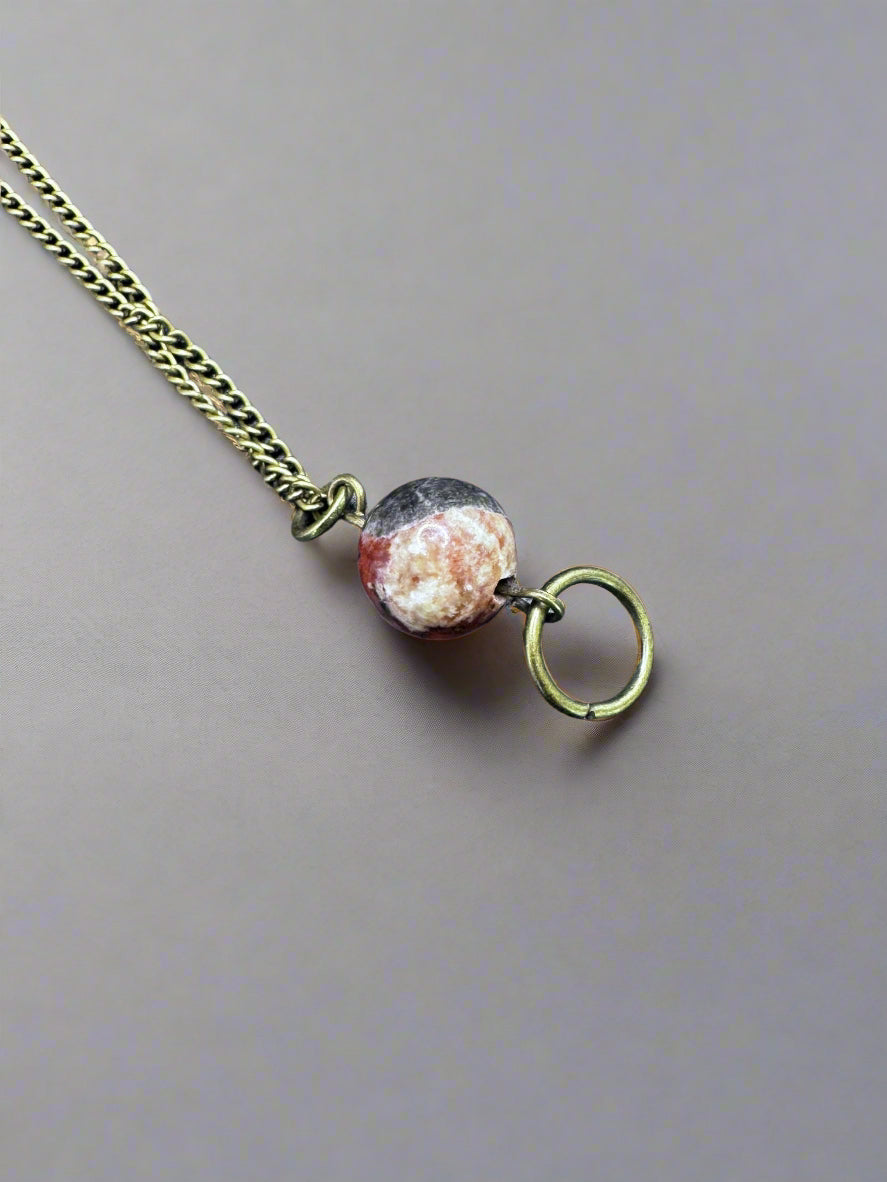 Grey Gemstone Pendant Necklace – Natural Stone Jewelry