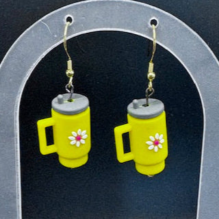 ☕ Big Cup Earrings – Lightweight Silicone Bead Statement