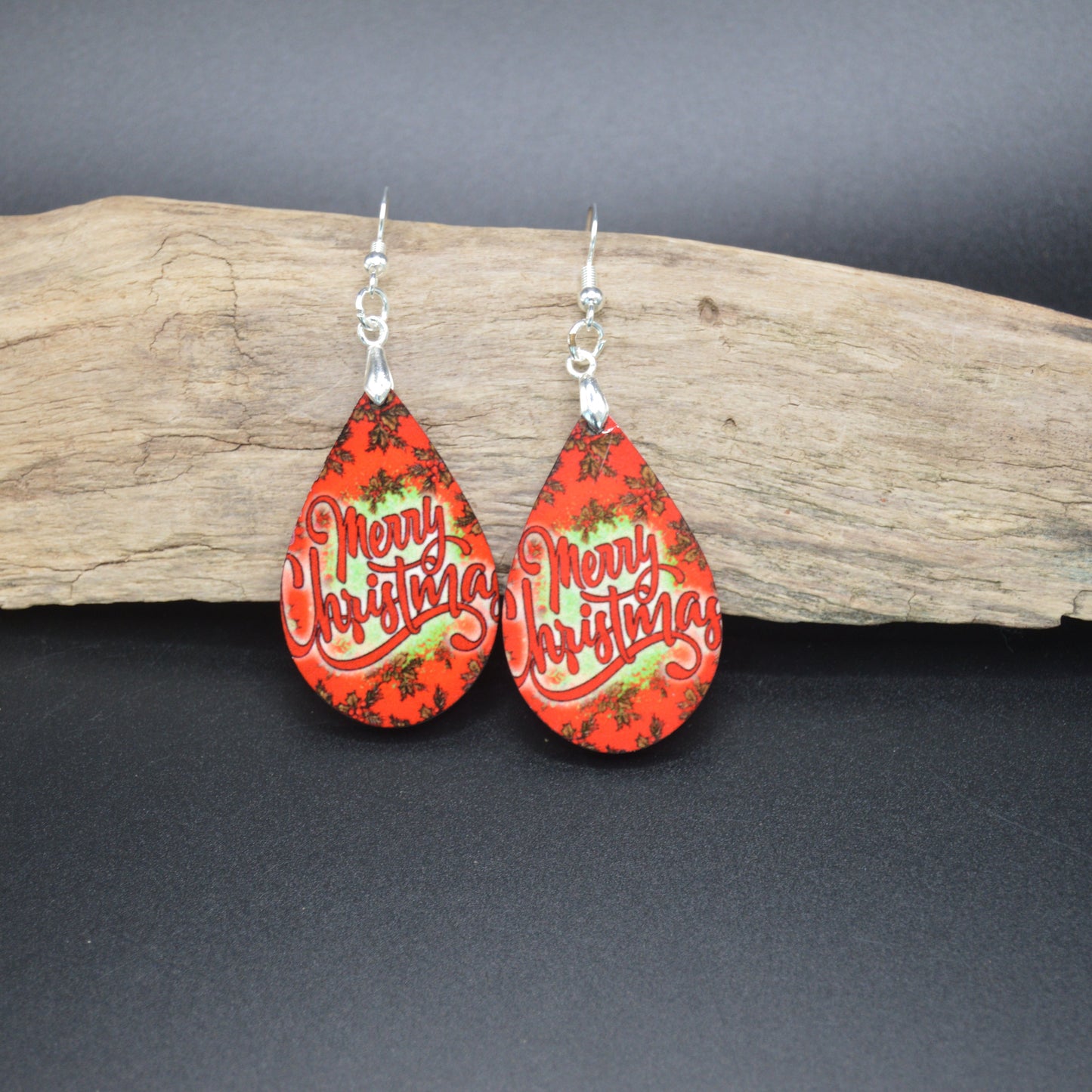 Bold “Merry Christmas” typography with a pop of seasonal spirit.