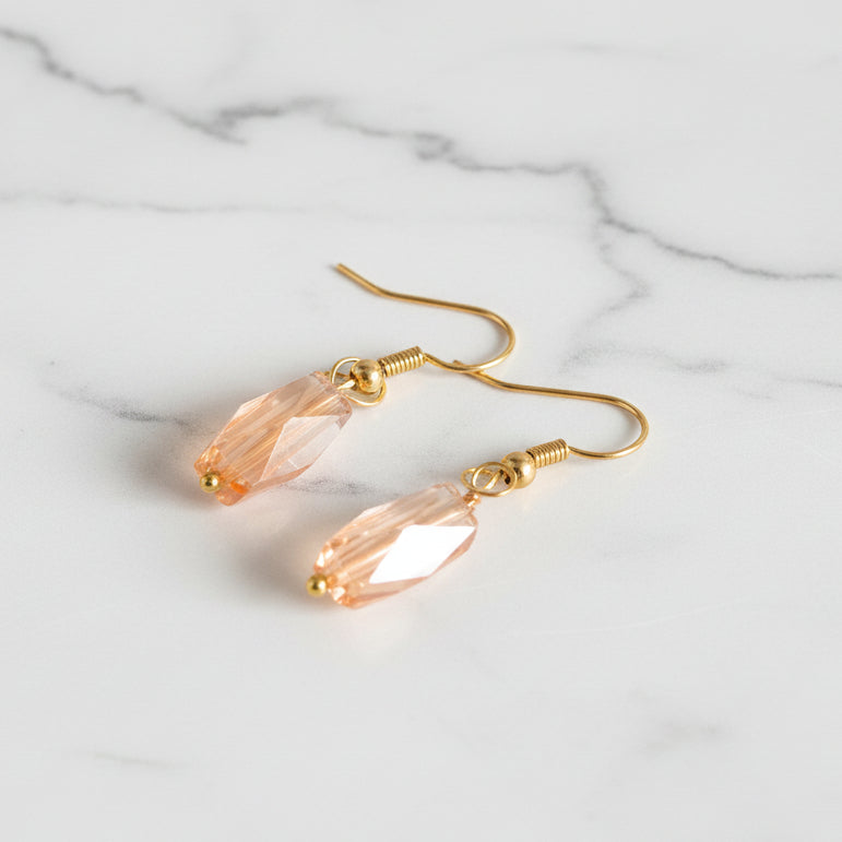 Peach Sunrise Sparkle Earrings