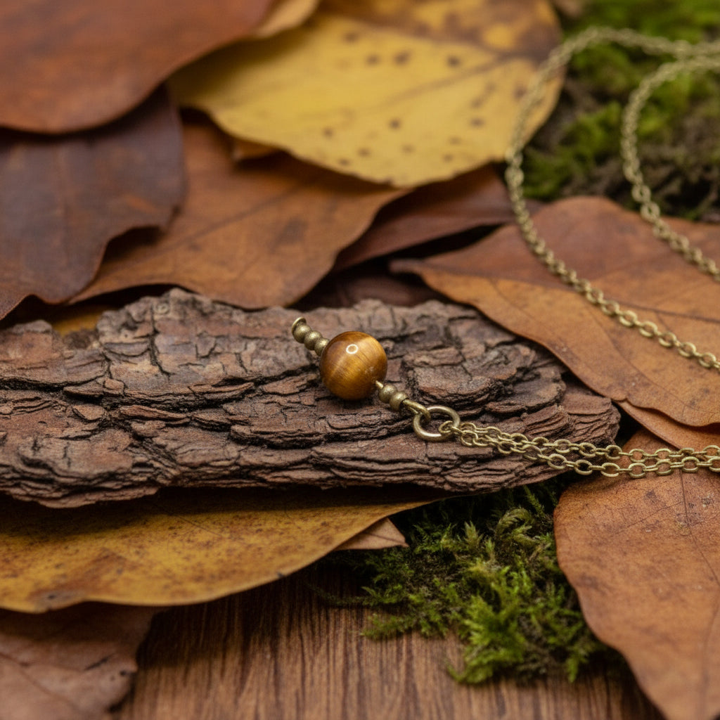 Tiger Eye Necklace Cable Chain