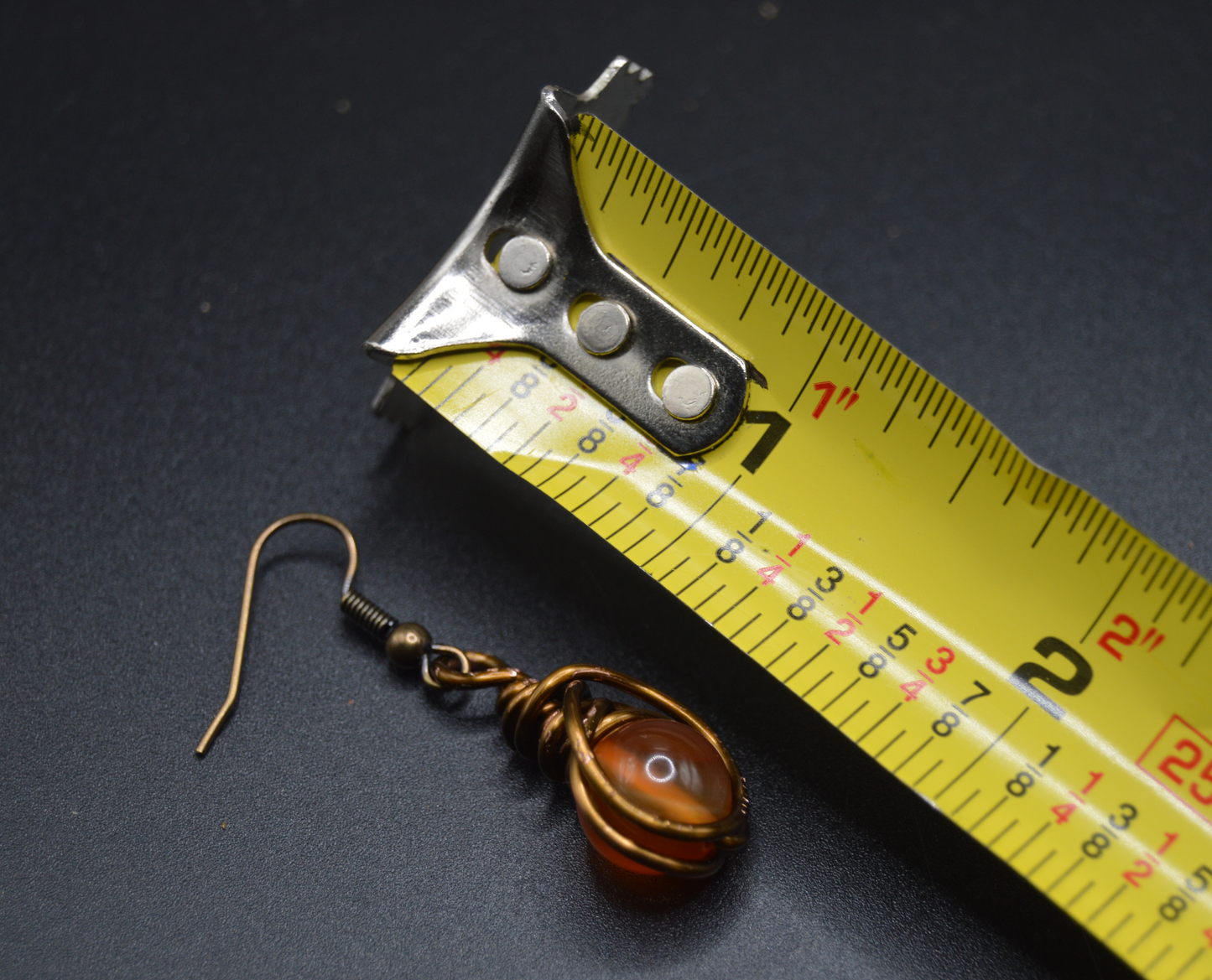 Copper Carnival:  Handmade Carnelian Drop Earrings with Artisan Wire Wrapping