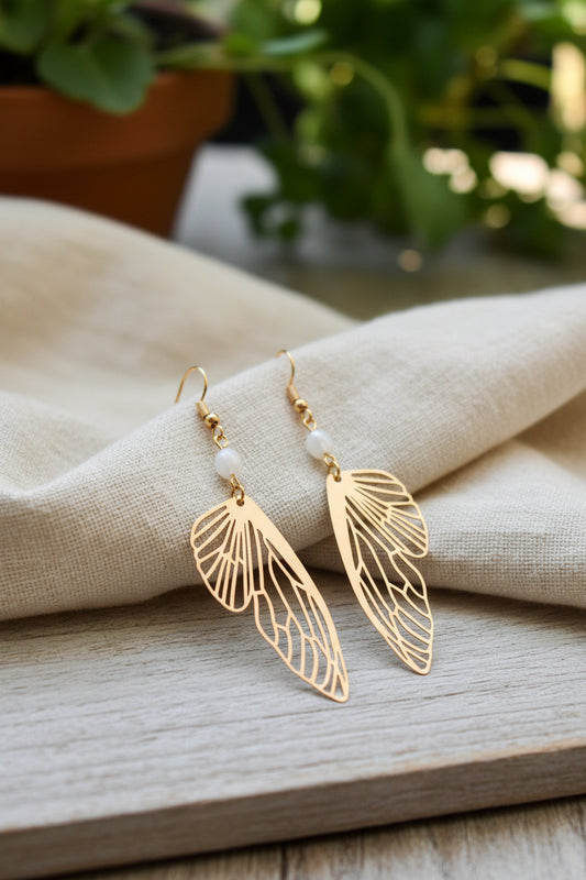 Gilded Wings Drop Earrings