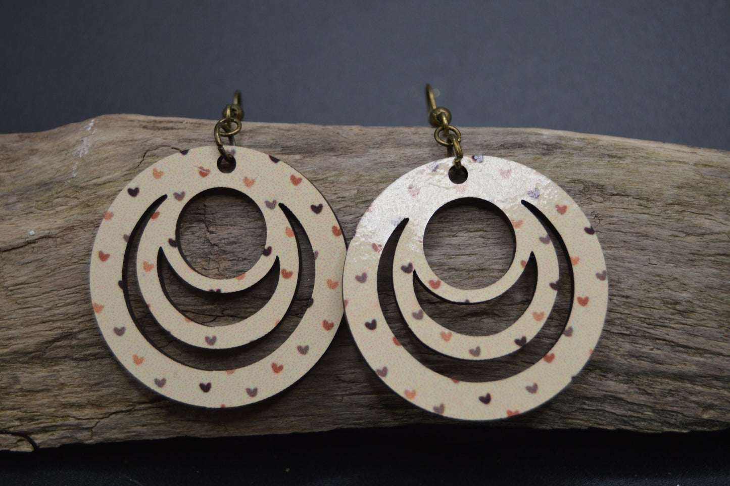 Hollow Round Wooden Dangle Earrings