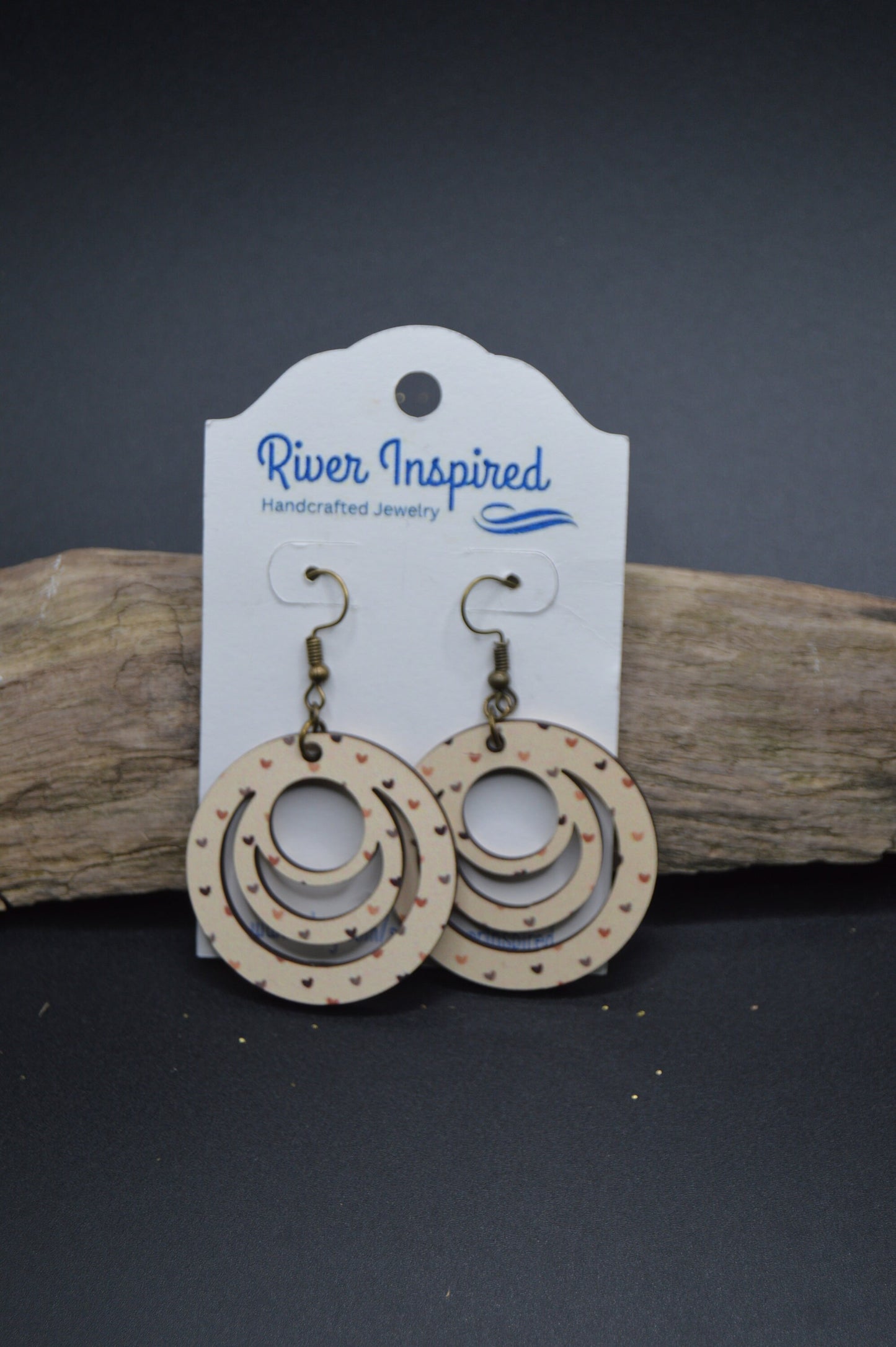 Hollow Round Wooden Dangle Earrings