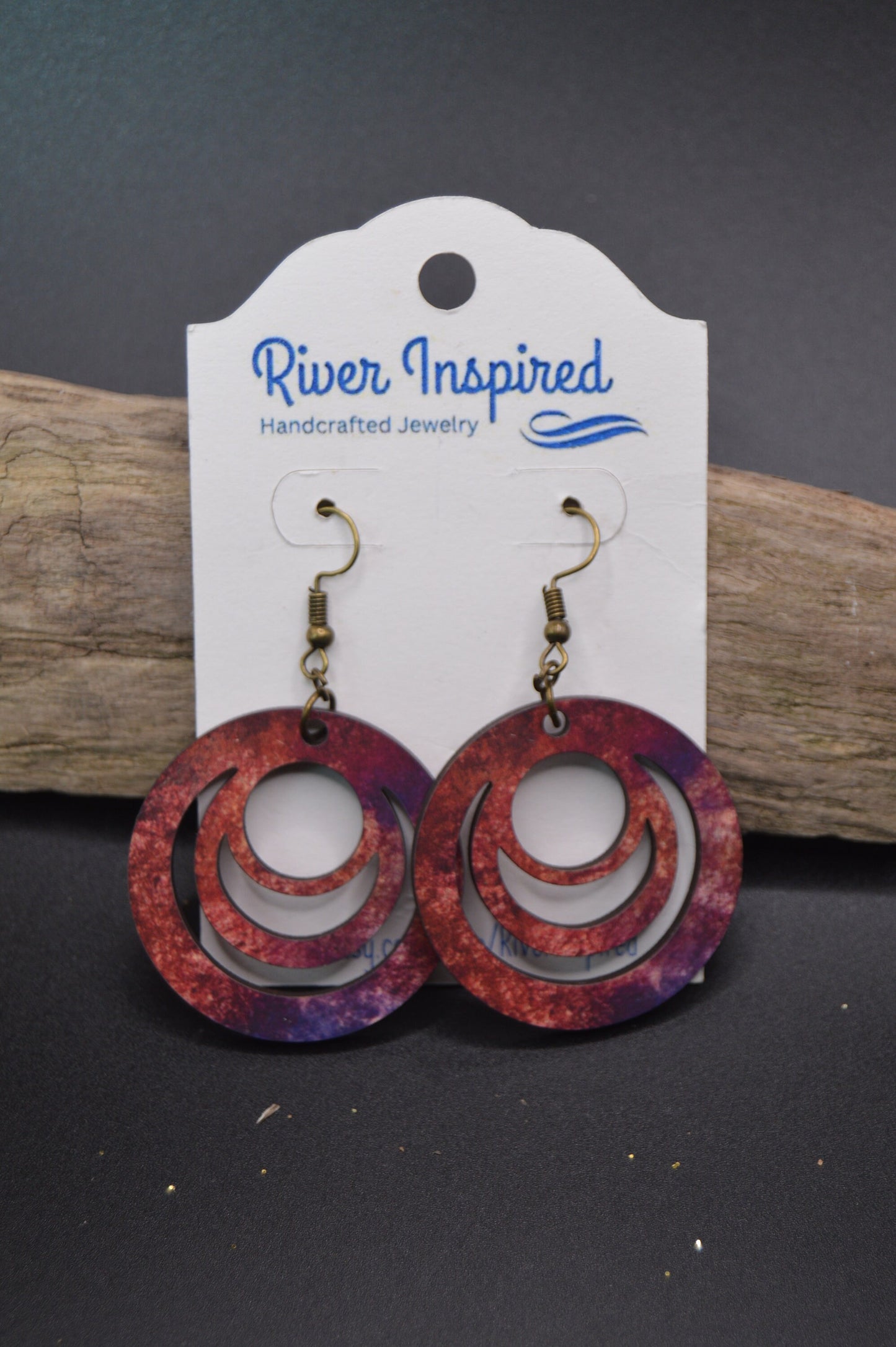 Hollow Round Wooden Dangle Earrings