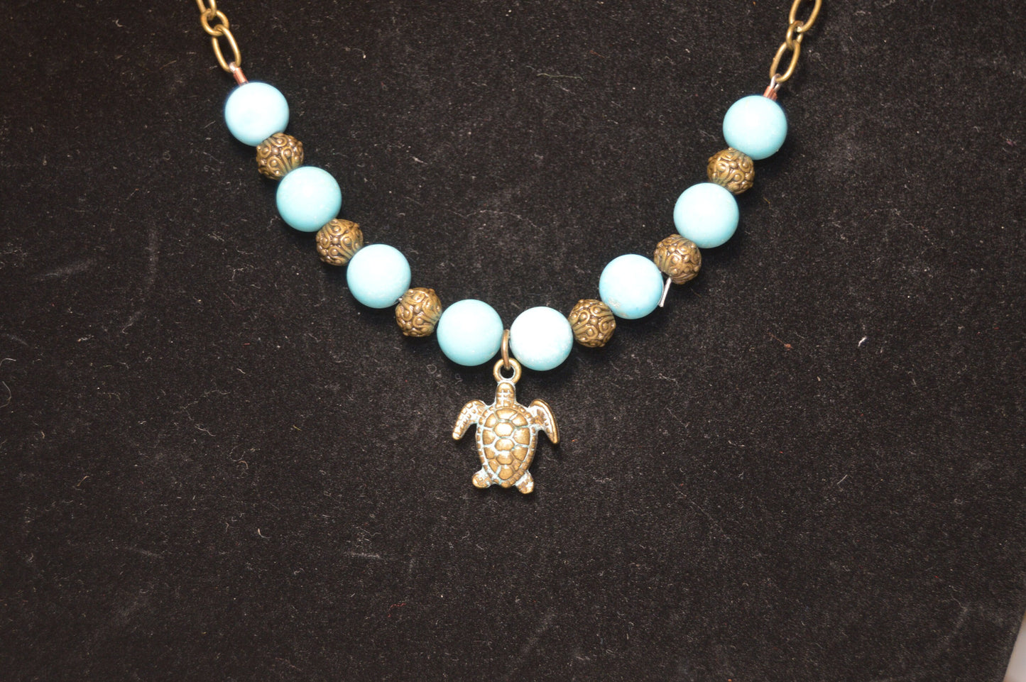 Turquoise Beaded Sea Turtle Necklace