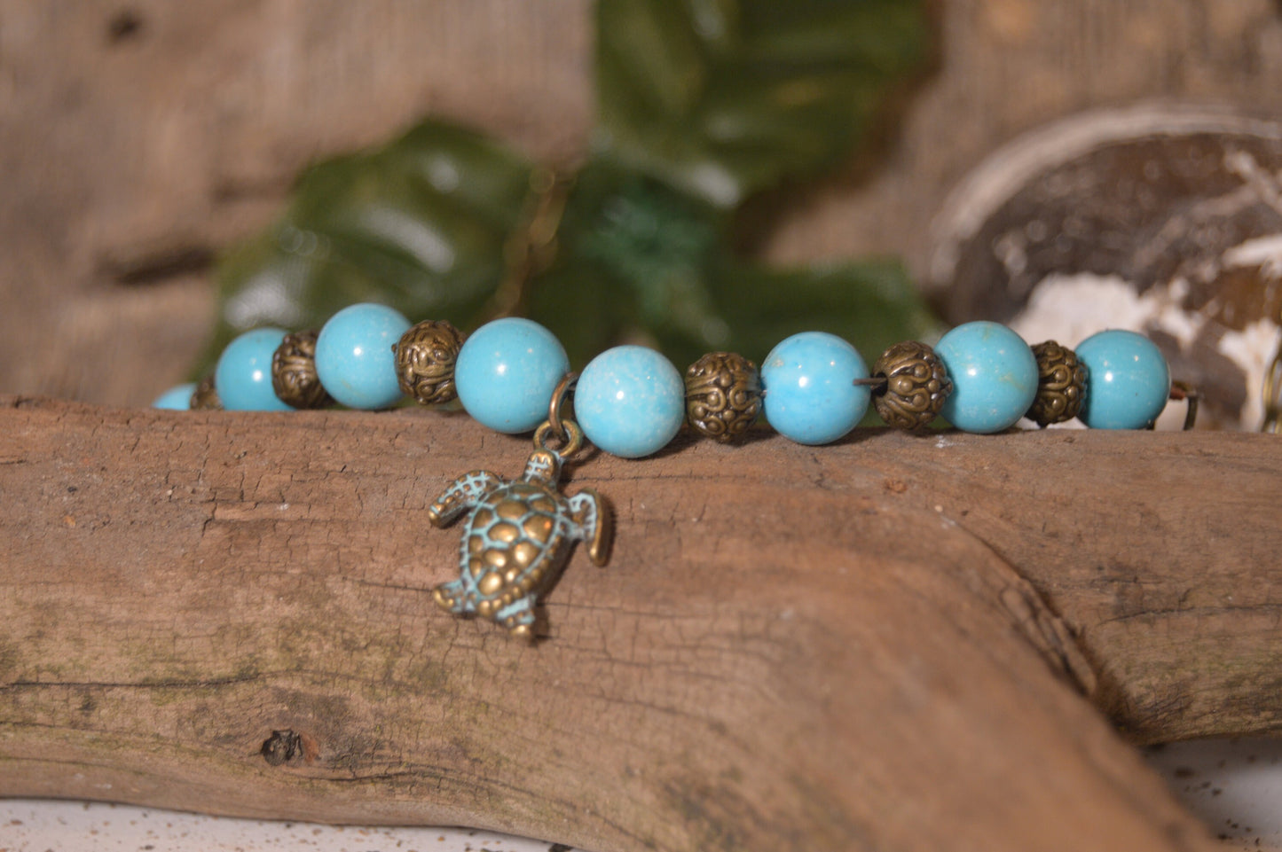 Turquoise Beaded Sea Turtle Necklace